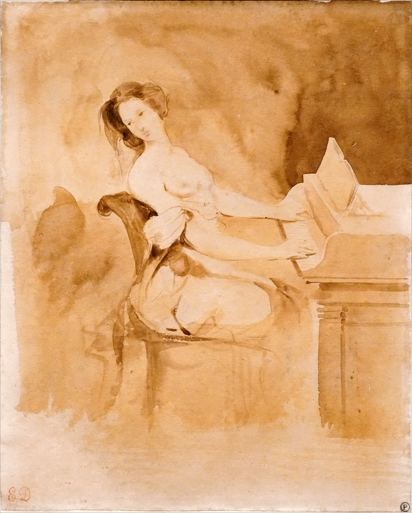 'L’amoureuse au piano' van Eugène Delacroix. (© Petit Palais)